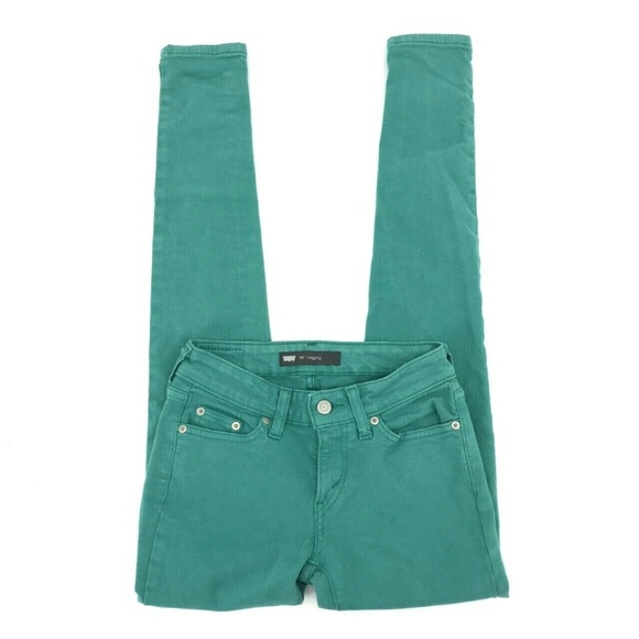 Levis 535 Legging Skinny Jeans Size 1 Medium Green - Picture 2 of 6